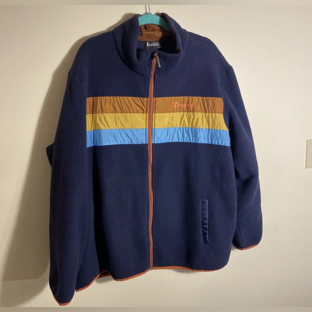 Cotopaxi Full Zip Fleece Jacket Striped Blue Long Sleeve Mens XXL
